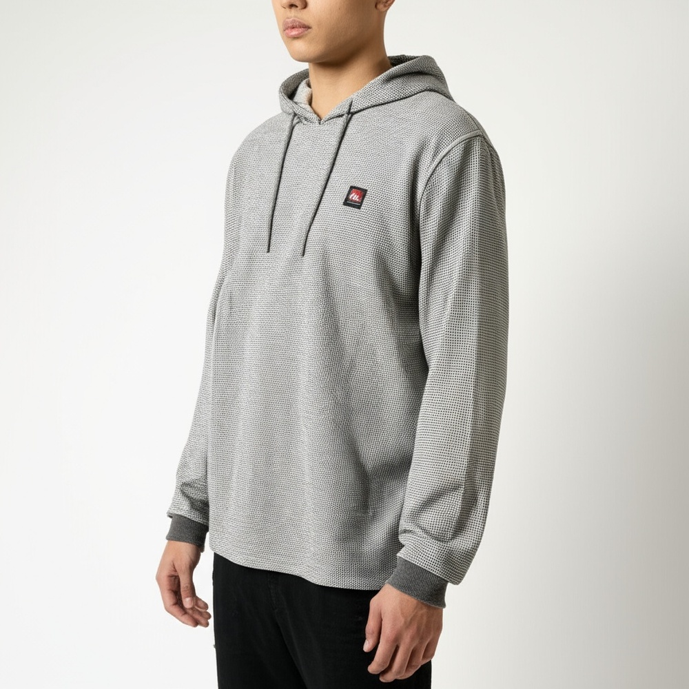 Quiksilver Grey Striped Hooded Drawstring Casual Hoodie Size XL